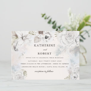convite para casamento floral elegante romântico