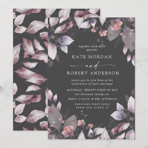 convite para casamento floral em outono