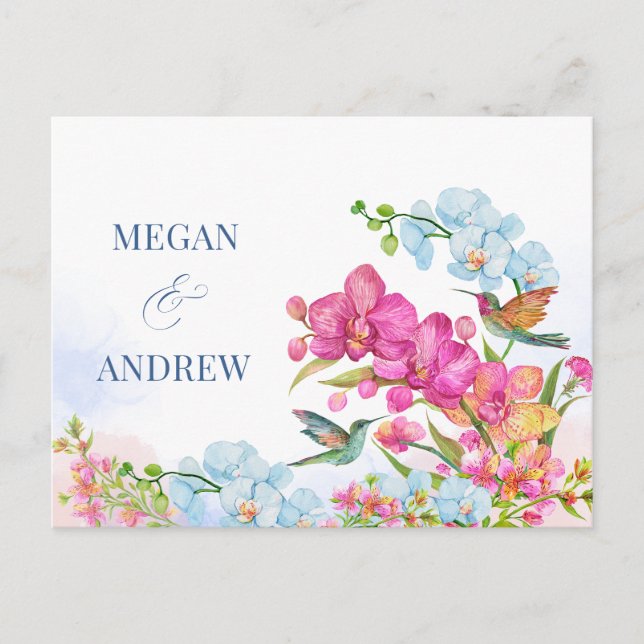 Convite para casamento floral estético (Frente)