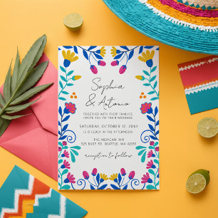 Convite para Casamento Floral Fiesta Mexicano