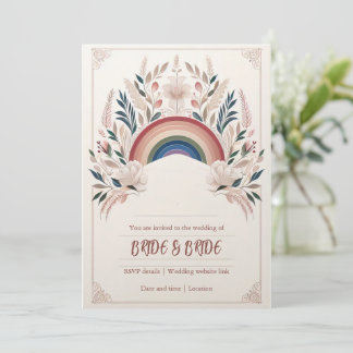 Convite para Casamento Floral LGBT