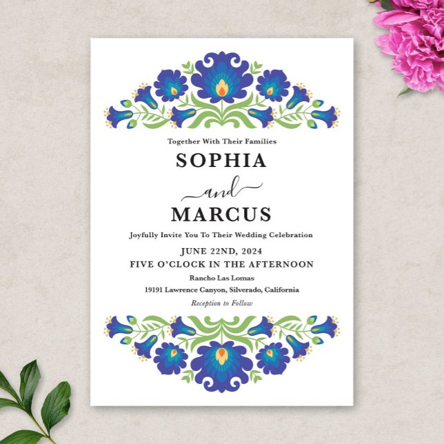 Convite para Casamento Floral Mexicano (Criador carregado)