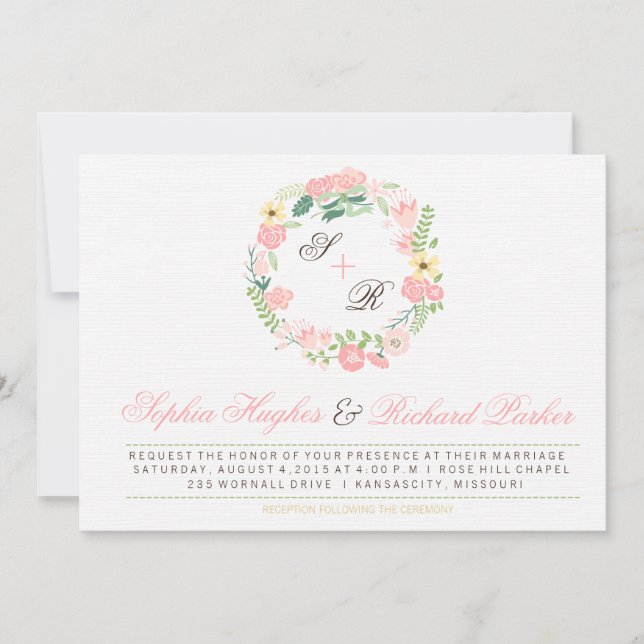 Convite para Casamento Floral Moderno (Frente)