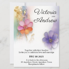 Convite para Casamento Floral Negrito