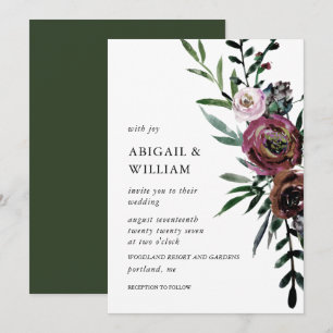 Convite para Casamento Floral Romântico
