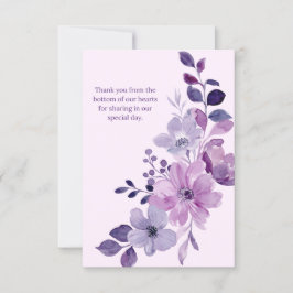 Convite para Casamento Floral Romântico Rosa e Púr