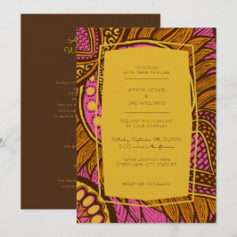 Convite para Casamento Floral Rosa-Rosa-Ancara Afr