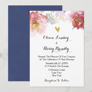 Convite Para Casamento Floral Russo De Aquarela  M