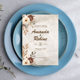 Convite para Casamento Floral Russo Moderno