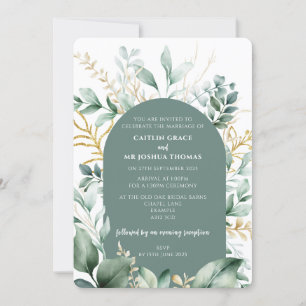 Convite para Casamento Floral Sage Arch
