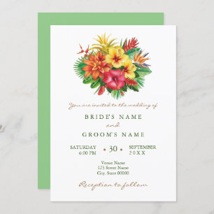 Convite para casamento floral tropical