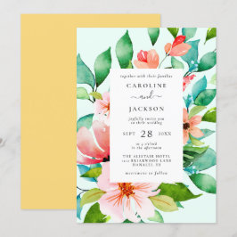 Convite para Casamento Floral Tropical