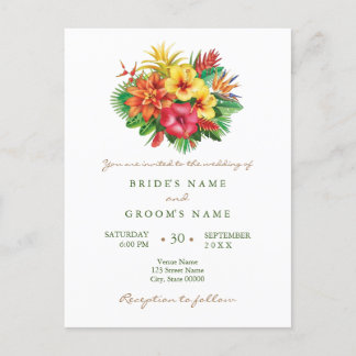 Convite para casamento floral tropical