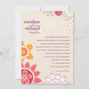 Convite para casamento floral Whimsy