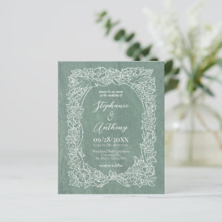 Convite para Casamento Floral White Sage
