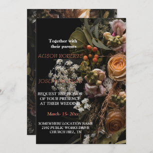 Convite para Casamento Flórida de Laranja Chic