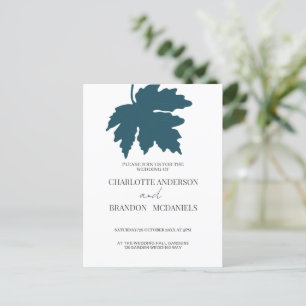 Convite para Casamento Folha Verde Azul