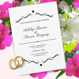 Convite para Casamento Formal Branco