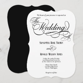 Convite para Casamento Formal Branco Elegante