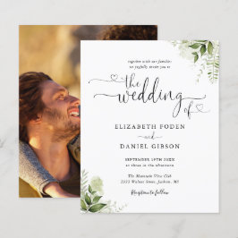 Convite para Casamento Fotográfico de Script Green