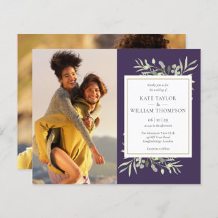 Convite para Casamento Fotográfico Roxo do Orçamen