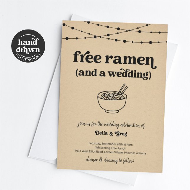 Convite para Casamento Funny Free Ramen (Criador carregado)
