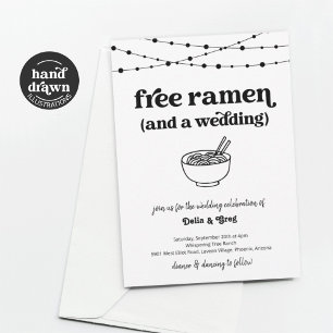 Convite para Casamento Funny Free Ramen