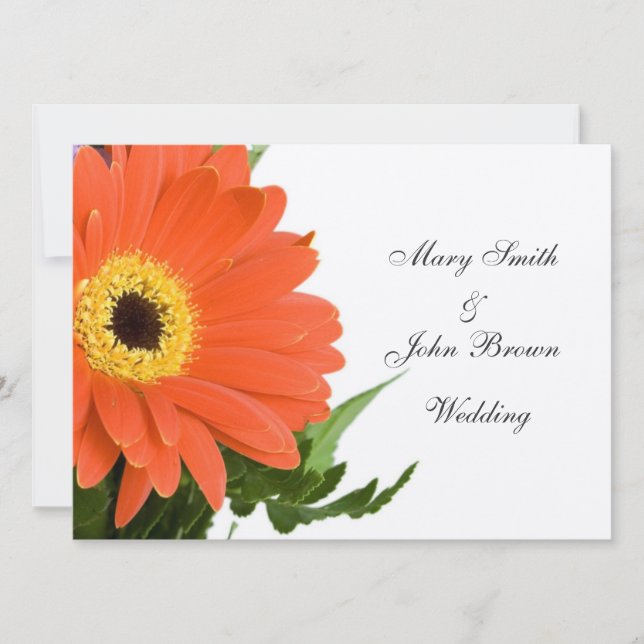Convite para Casamento Gerber Laranja (Frente)