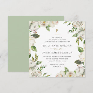 Convite para Casamento Gilded Blooms