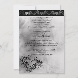 Convite para Casamento Gótico de Corações Sonhando