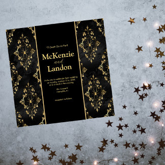 Convite para Casamento Gótico de Halloween com Ara