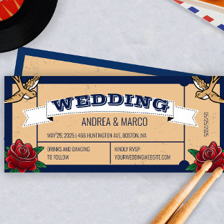 Convite para Casamento Gótico Rockabilly Tattoo