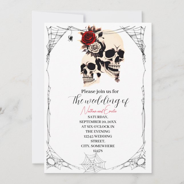 Convite para casamento gótico romântico (Frente)