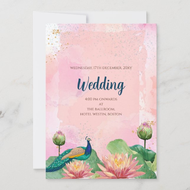 Convite para casamento hindu digital casamento Ind (Frente)