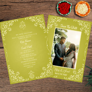Convite para Casamento Hindu Indiano com Imagem Pe
