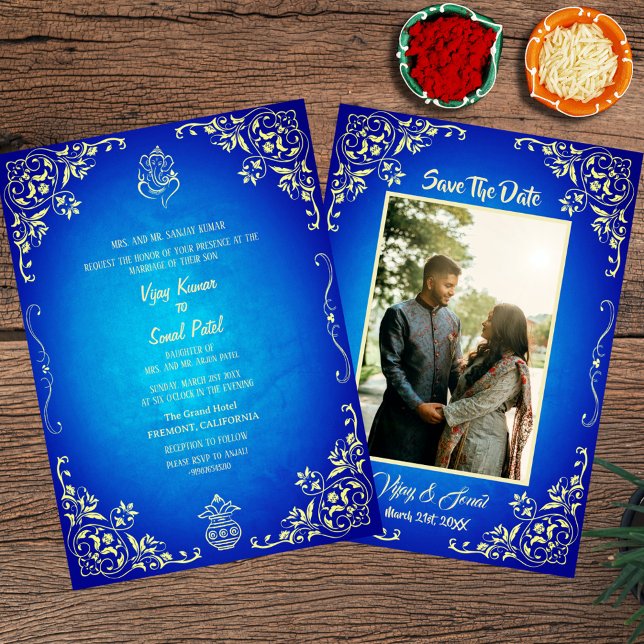 Convite para Casamento Hindu Indiano com Imagem Pe (Criador carregado)