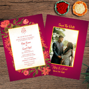 Convite para Casamento Hindu Indiano com Imagem Pe
