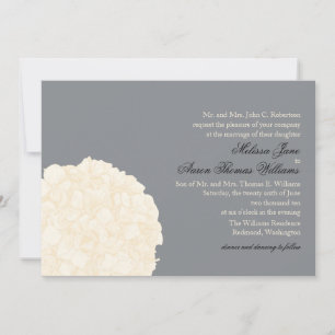 Convite para Casamento Hydrangea - Cinzas