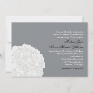 Convite para Casamento Hydrangea - Cinzas