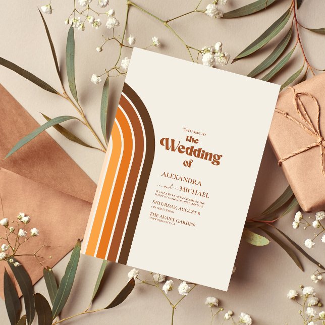 Convite Para Casamento Imporal Elegante Terracotta (Criador carregado)