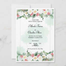 Convite para Casamento Imprimível, Convite Floral