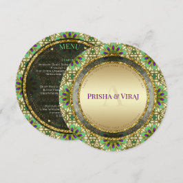 Convite para Casamento Indiano de Cores de Peacock