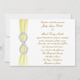 Convite para Casamento Infinito de Diamante Amarel