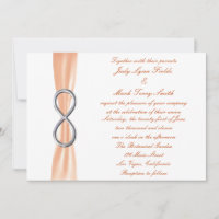 Convite para Casamento Infinito de Prata Laranja