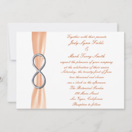 Convite para Casamento Infinito de Prata Laranja