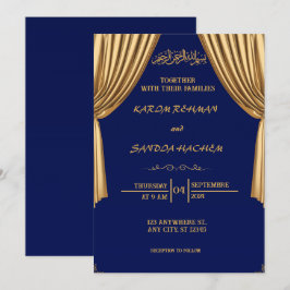 Convite para Casamento Islâmico de Nikah Blue
