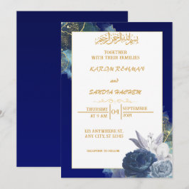 Convite para Casamento Islâmico de Nikah Blue