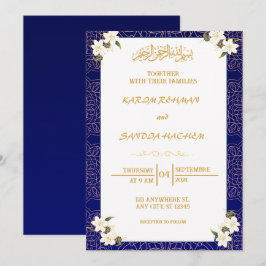 Convite para Casamento Islâmico de Nikah Blue