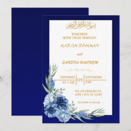 Convite para Casamento Islâmico de Nikah Blue
