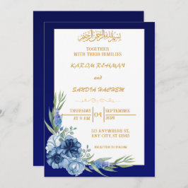 Convite para Casamento Islâmico de Nikah Blue